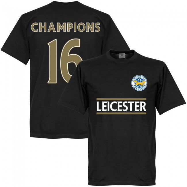 Leicester Champions Team T-shirt - Black