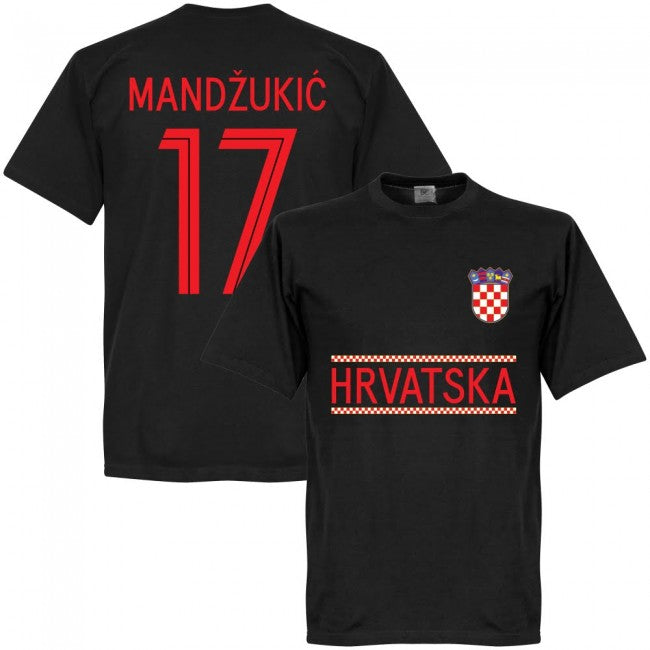 Croatia Mandzukic 17 Team T-Shirt - Black