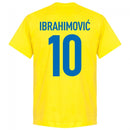 Sweden Ibrahimovic 10 Team T-Shirt - Yellow