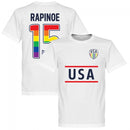 USA Rapinoe 15 Team Pride KIDS T-shirt- White