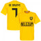 Belgium De Bruyne 7 Team T-Shirt - Yellow