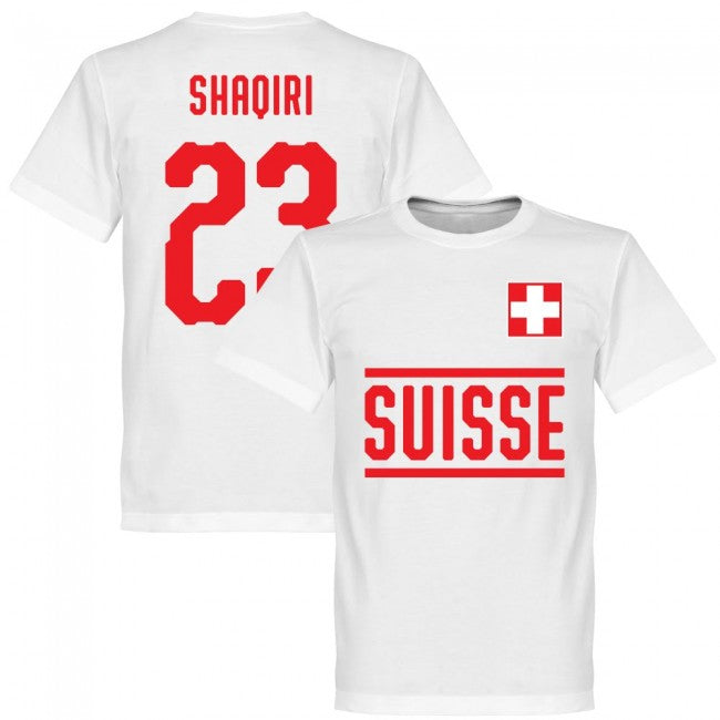 Switzerland Shaqiri 23 Team T-Shirt - White