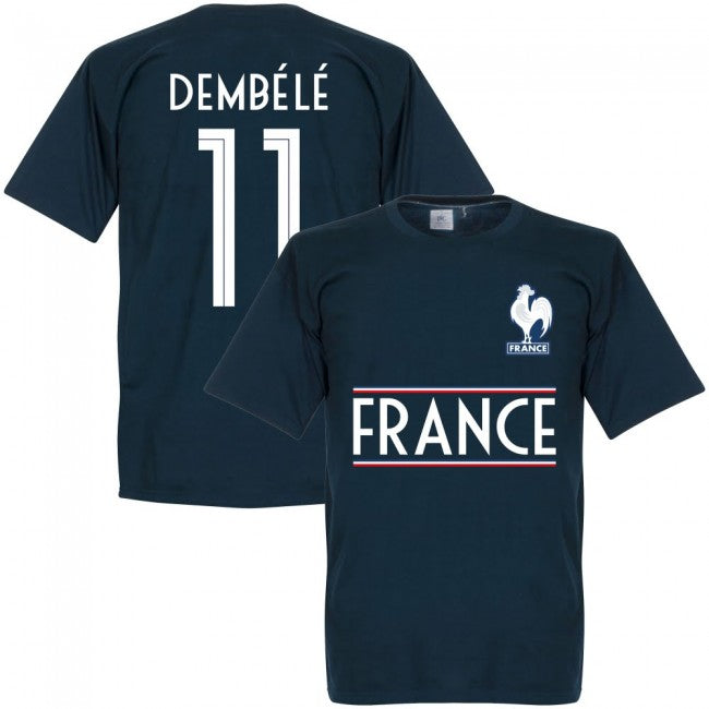 France Dembele 11 Team T-Shirt - Navy