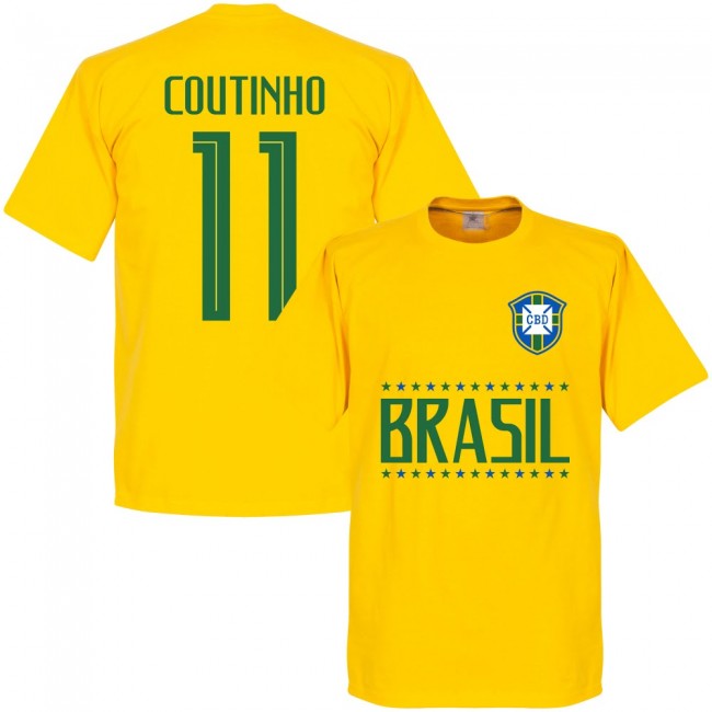 Brasil Coutinho 11 Team T-Shirt - Yellow