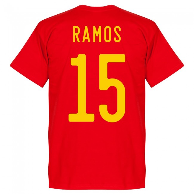 Spain Ramos 15 2020 Team T-Shirt - Red