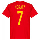 Spain Morata 7 2020 Team T-Shirt - Red