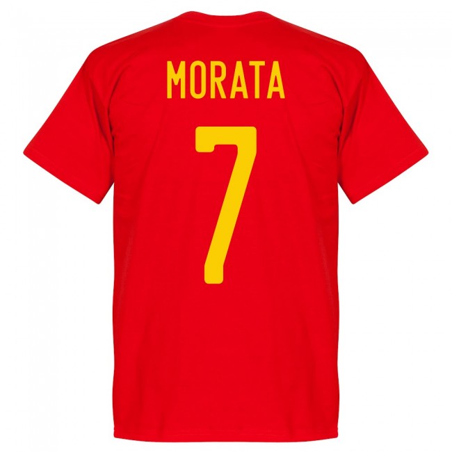 Spain Morata 7 2020 Team T-Shirt - Red