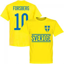 Sweden Forsberg 10 2020 Team T-Shirt - Yellow