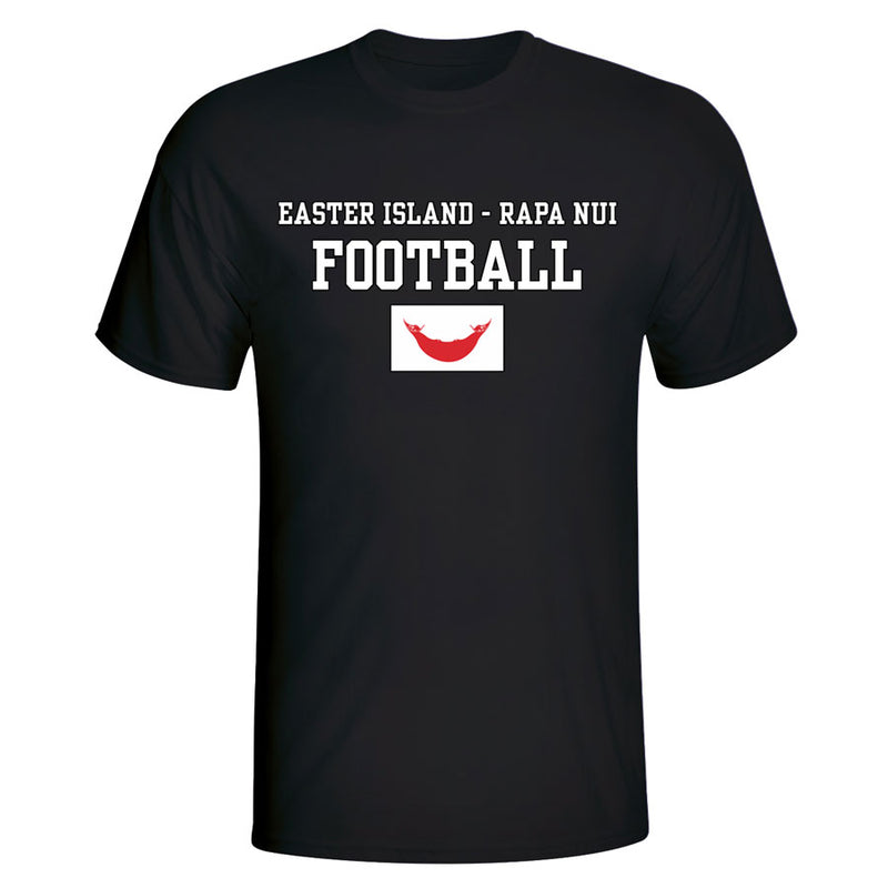 Easter Island -  Rapa Nui Football T-Shirt - Black