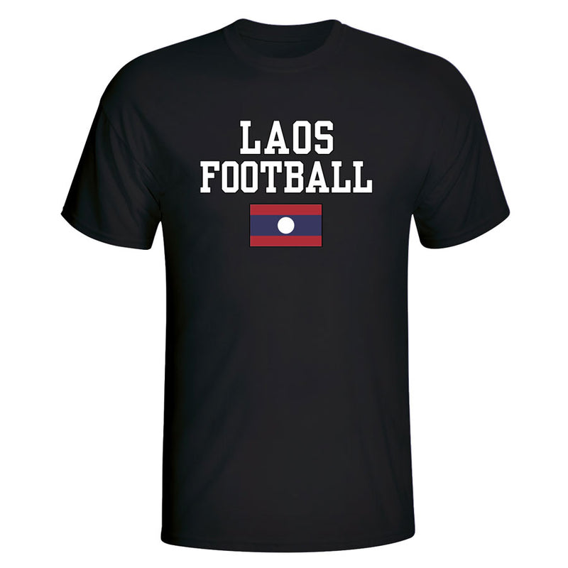 Laos Football T-Shirt - Black