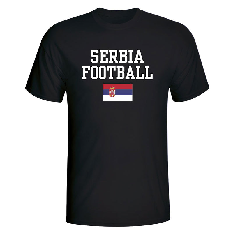 Serbia Football T-Shirt - Black