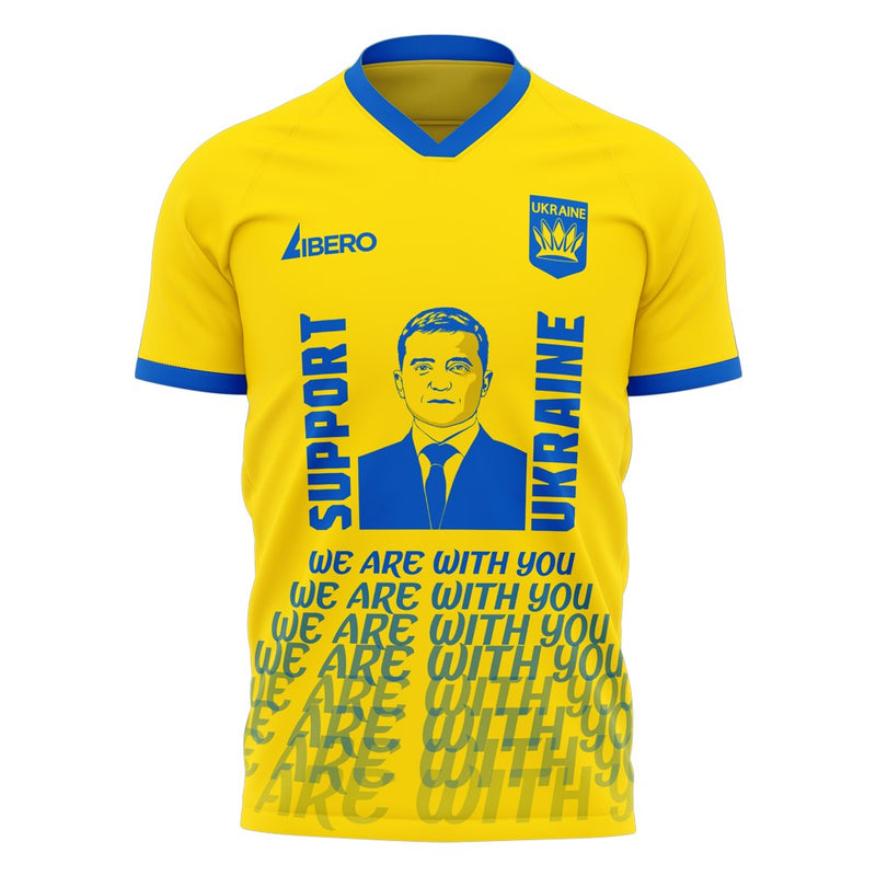 We Are With You Ukraine Concept Football Kit (Libero) (ZELENSKYY 1)