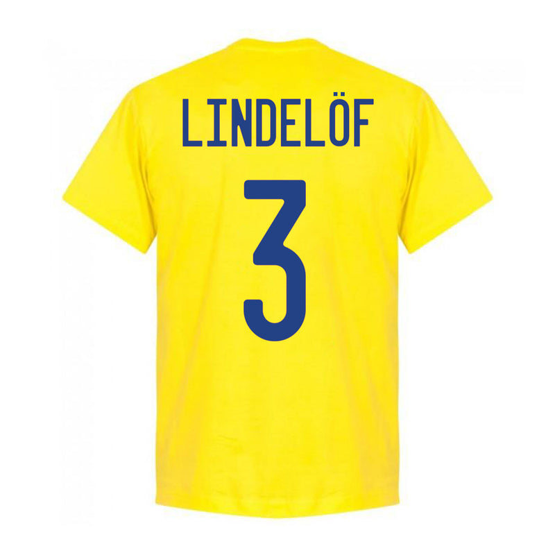 Sweden Lindelof 3 Team T-Shirt - Yellow