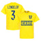 Sweden Lindelof 3 Team T-Shirt - Yellow