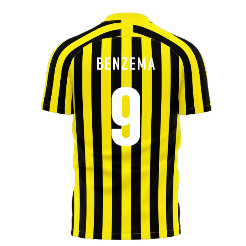 Al-Ittihad 2023-2024 Stripe Home Concept Football Kit (Libero) (Benzema 9)