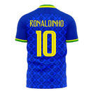 Brazil 2021-2022 Away Concept Football Kit (Fans Culture) (RONALDINHO 10)